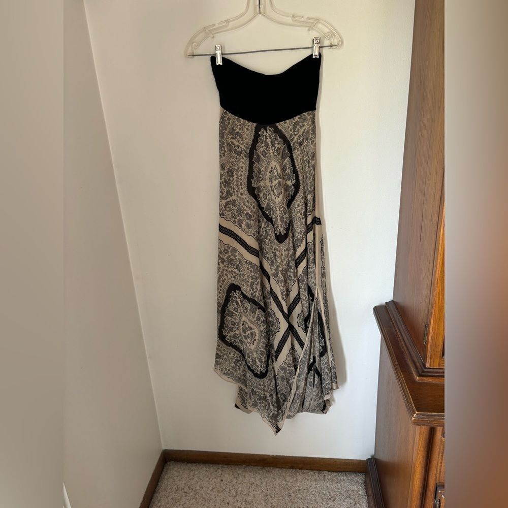 Vintage 90s Y2K Nicole Miller collection vintage silk long strapless dress